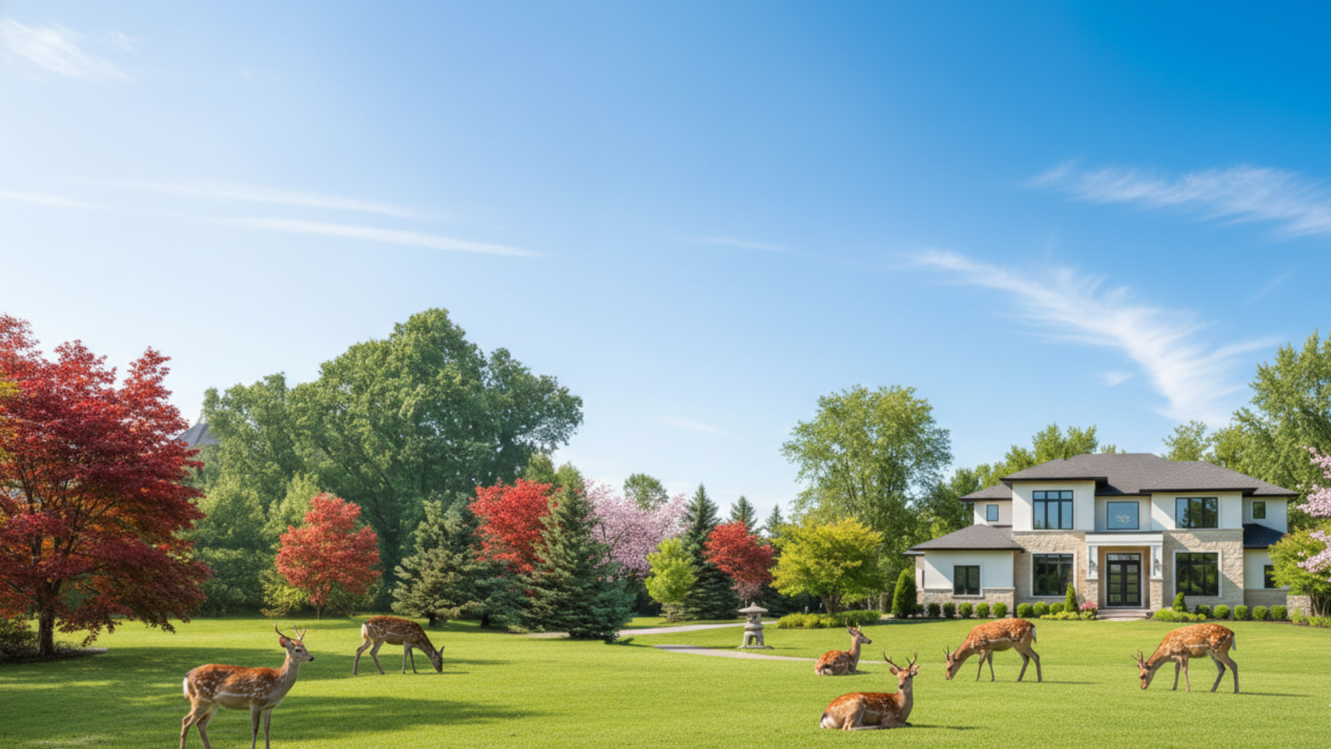 青空と不動産物件の背景